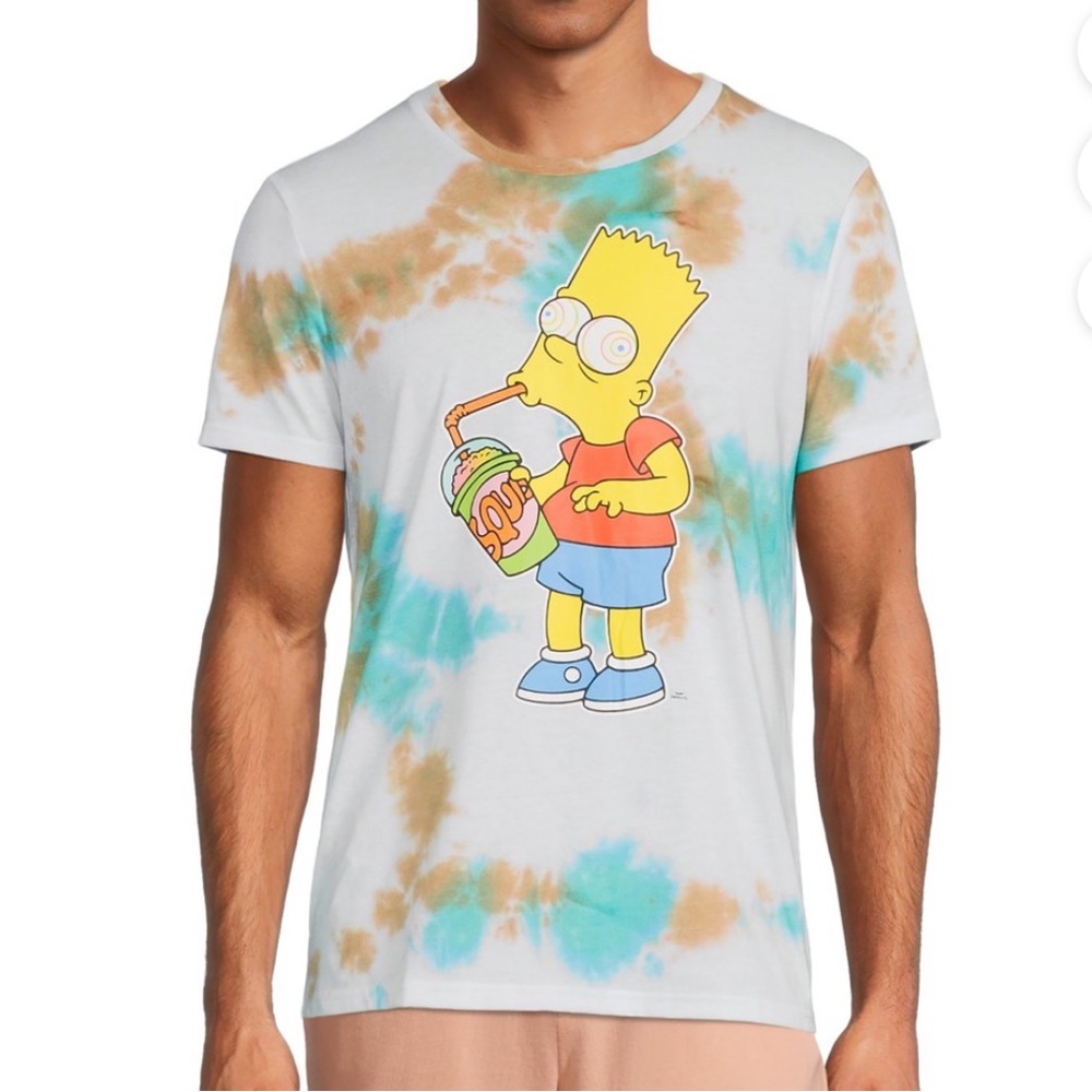 The Simpsons Bart Simpson Brain Freeze Tie-Dyed‎ Graphic Tee Size 3X